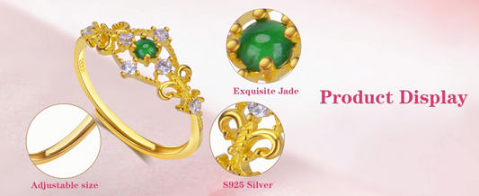 MRW Zircon&Jade Silver Ring: A Ring of Harmony and Vitality