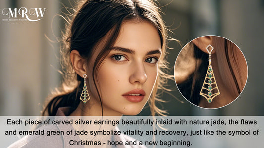 Christmas Tree Jade Silver Earrings – The Perfect Holiday Gift