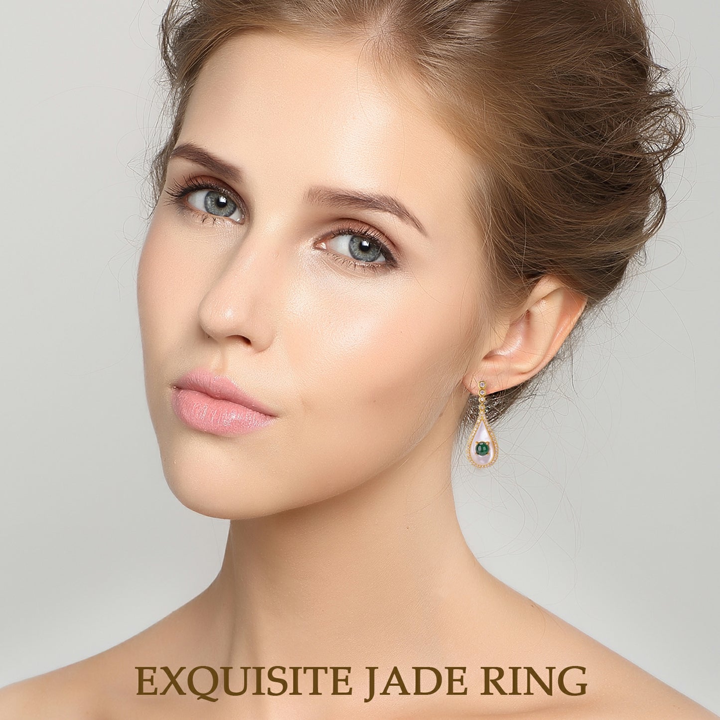 MRW Teardrop Jade Silver Earrings - Healthy and Blessing