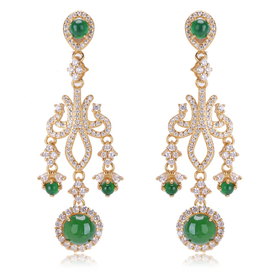 MRW Trident Silver Jade Earrings - Balance, Wisdom & Destiny