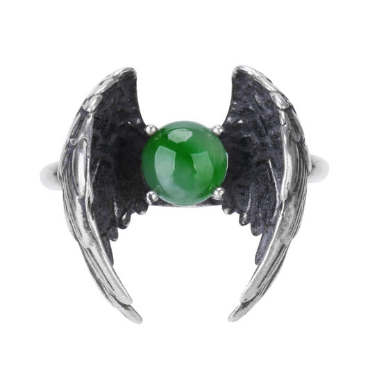 MRW Angel Wings Jade Silver Ring - Strength, Opportunity & Breakthrough