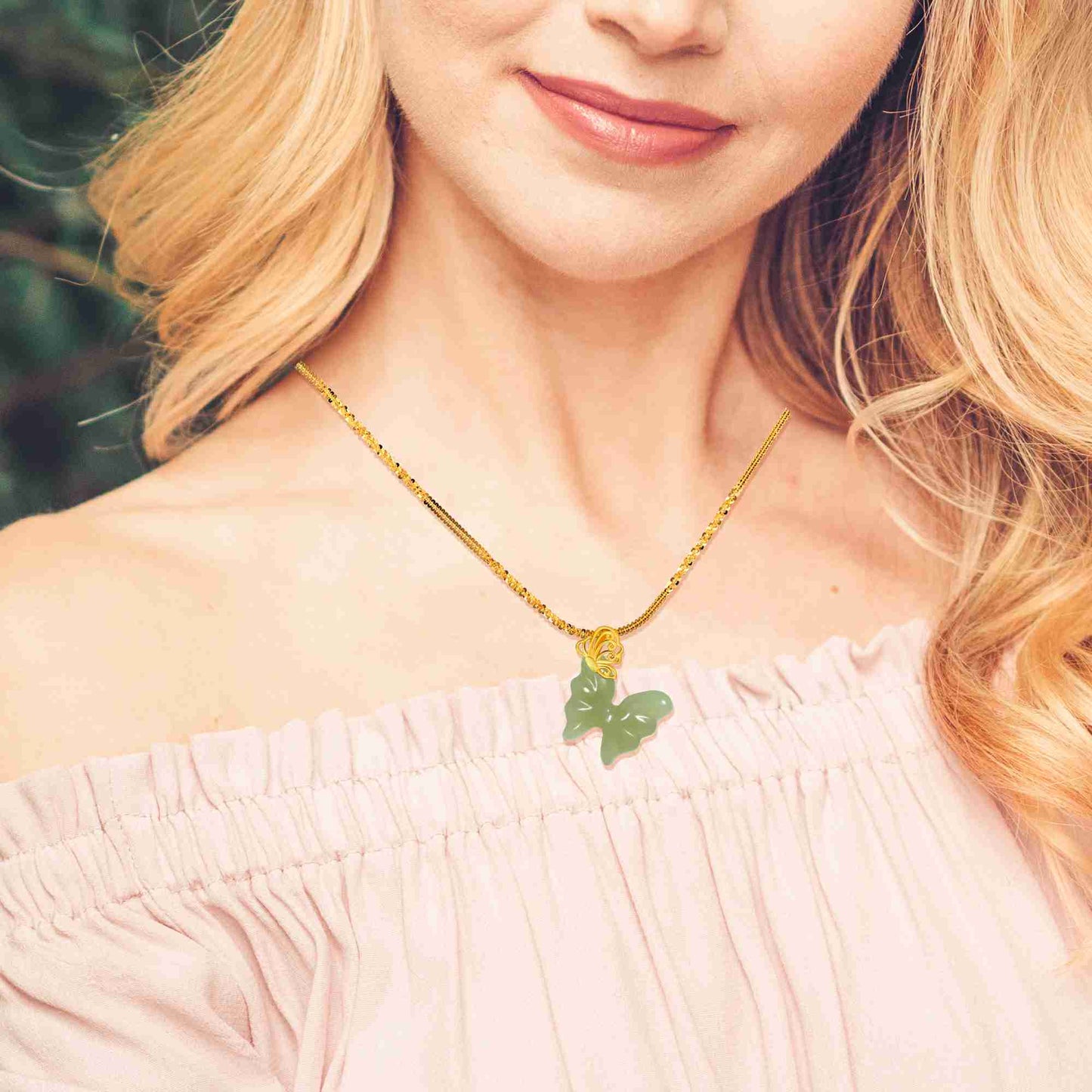 MRW Butterfly Jade Necklace - Butterfly of Rebirth